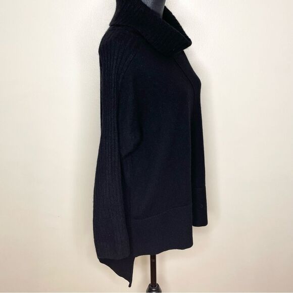 Ply Cashmere Sweater Tunic Turtleneck Long Sleeve Luxury Basic Black Size Small - Picture 5 of 11